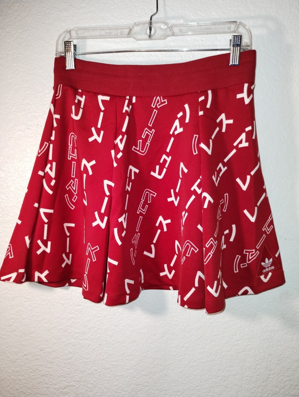 Adidas x Pharrell Williams Skirt Red White Print Size Extra Small NWT